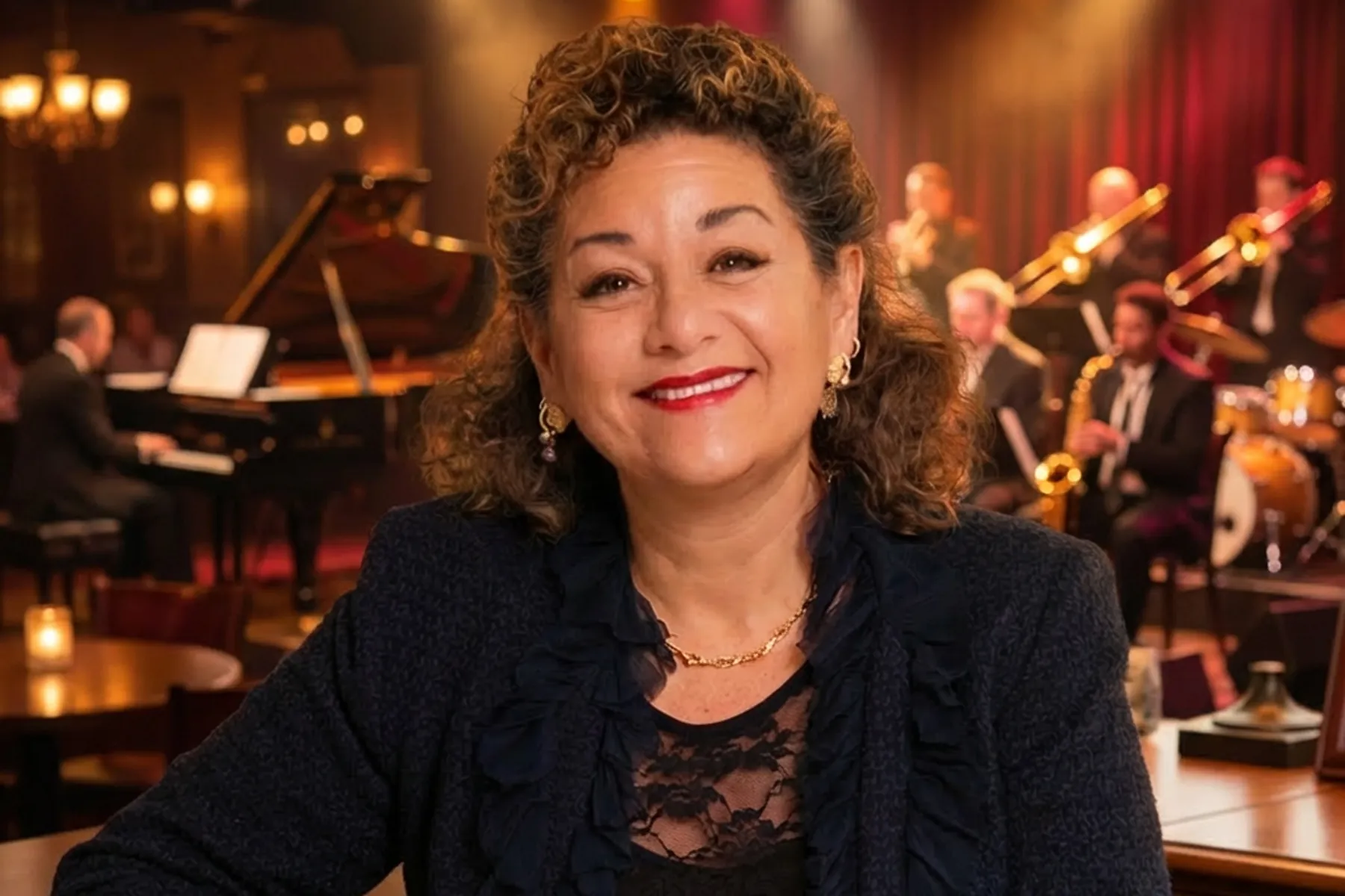 Sharon Azrieli performing with the big band